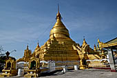 Myanmar - Mandalay, Kuthodaw Pagoda. 729 white pitaka pagodas contain the Tipitaka, the sacred texts of Theravada Buddhism. 